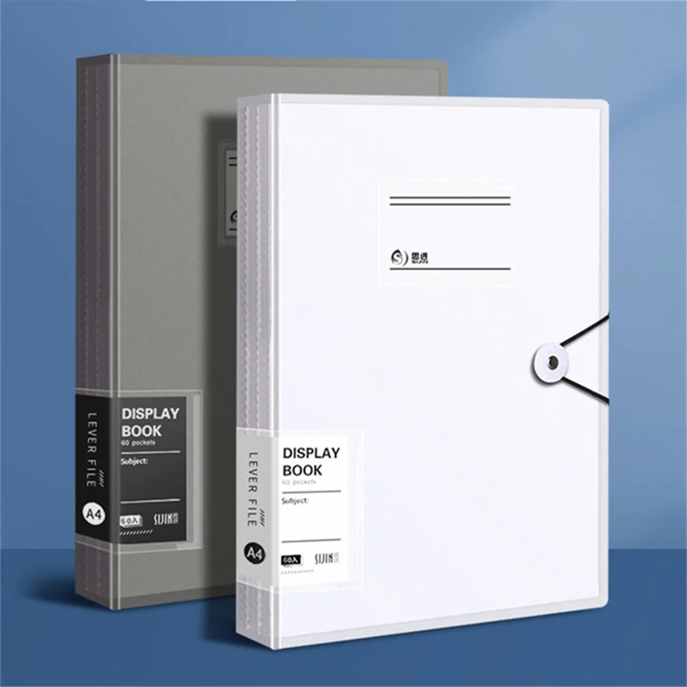 Carpeta de archivos A4, organizador de documentos de papel de inserción transparente, folleto impermeable, libros de información, suministros escolares de oficina, 30 páginas