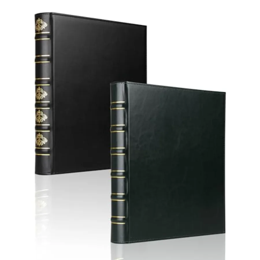 

2 Pcs Vintage Hardback 3 Ring Binder 1 Inch Professional Leather Binder 3 Ring Three Ring Binders Fits 8.5 x 11 D Ring Binders