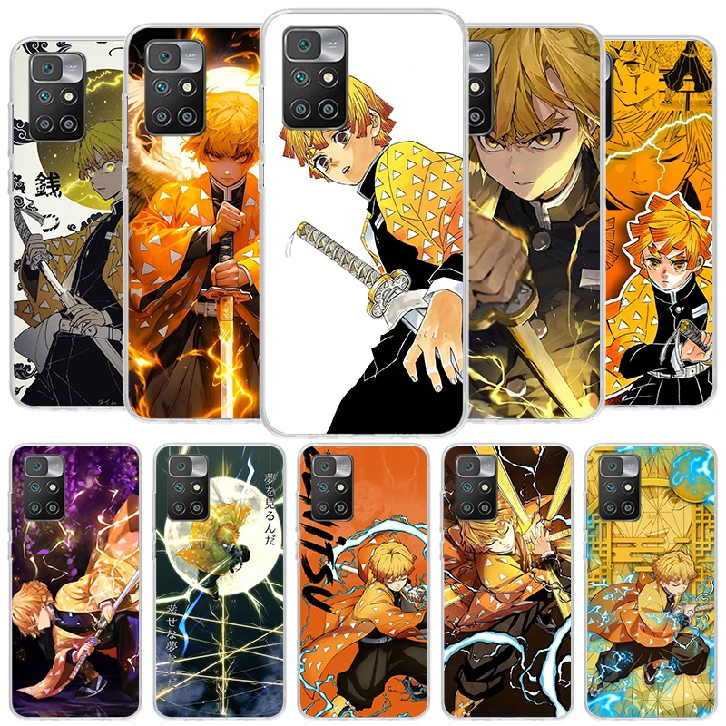 Demon Slayer Agatsuma Zenitsu Cover Phone Case For Xiaomi Redmi 12C 12 10C 10 9C 9 10A 9A 8A 9T 7A 7 6A 6 Pro K20 K40 S2 Soft Fu