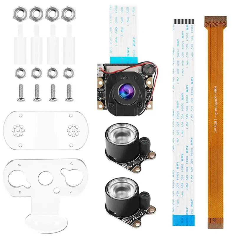 A33T-For Raspberry Pi 4B Camera With Holder And Cable IR Camera Module 5MP OV5647 Webcam Automatically Switching Between Day