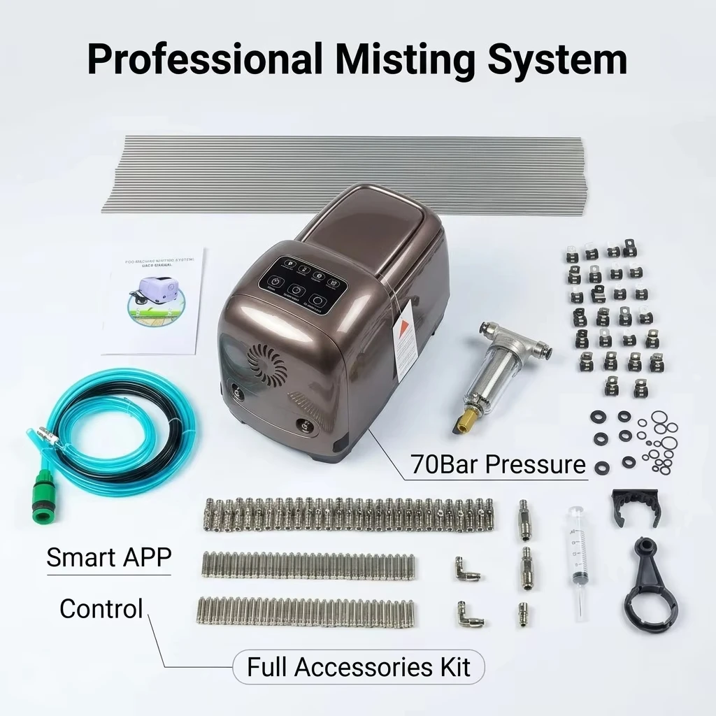 Heavy-Duty Metal 3 Pistons High Pressure Fog Machine 70bar Misting Pump for Poultry Farm Humidification
