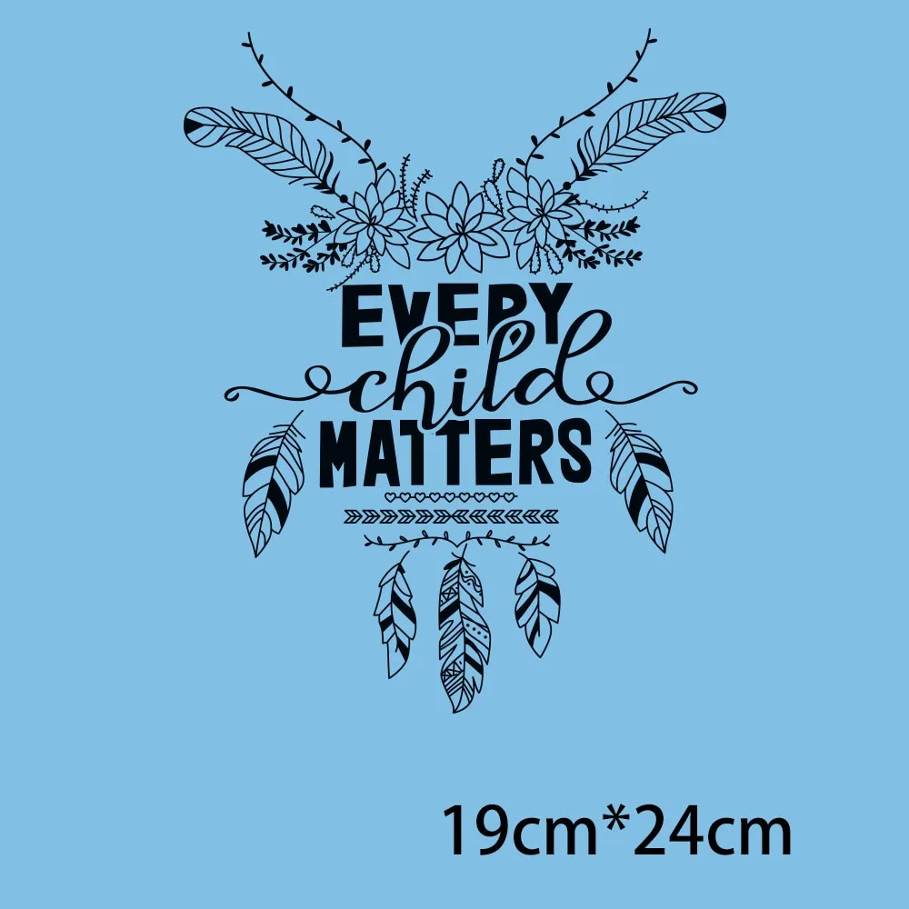 Every Child Matters Heat Transfer Stickers Patches for Clothing Parches Bordados Para La Ropa Appliques for Clothing Washable