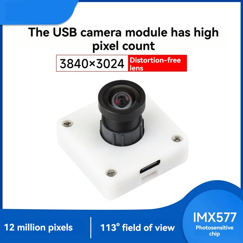 IMX577 12MP USB Camera Module 3840x3024 Resolution 113° FOV Distortion-Free Lens USB2.0 for PC [To&On-e]
