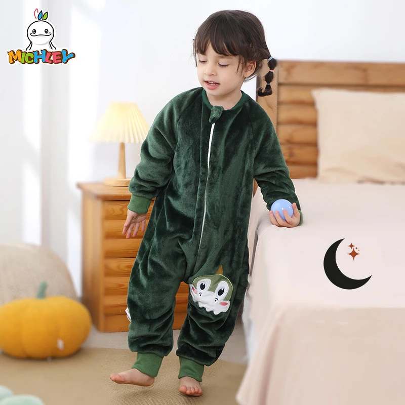 Kid Cute Cartoon Flannel Baby Rompers Stitch Pajamas Comfortable Newborn Boy Girls Animal Costumes Baby Jumpsuit Outfits