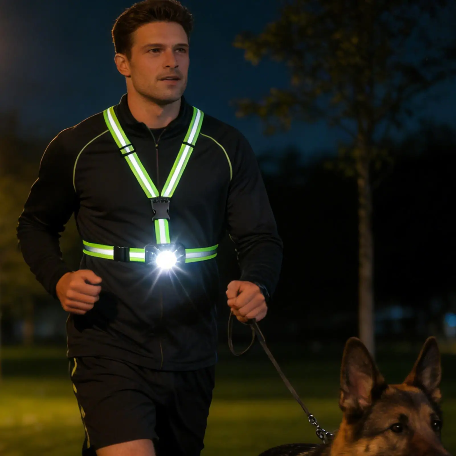 Chest Running Light 1000LM, Adjustable LED LampWaterproof Headlamp for Night Safety,  Hiking Cycling Camping Work Jogging