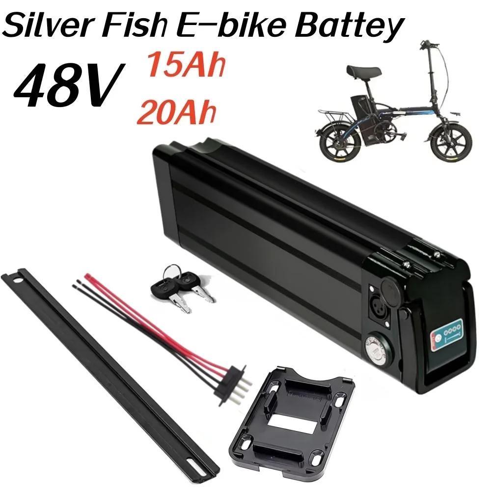 48V 15Ah 20Ah Silver Fish Removable Lithium Battery Pack With 2A Charger Replacement For BURCHDA R8S Pro JINGHMA R8 Pro bike
