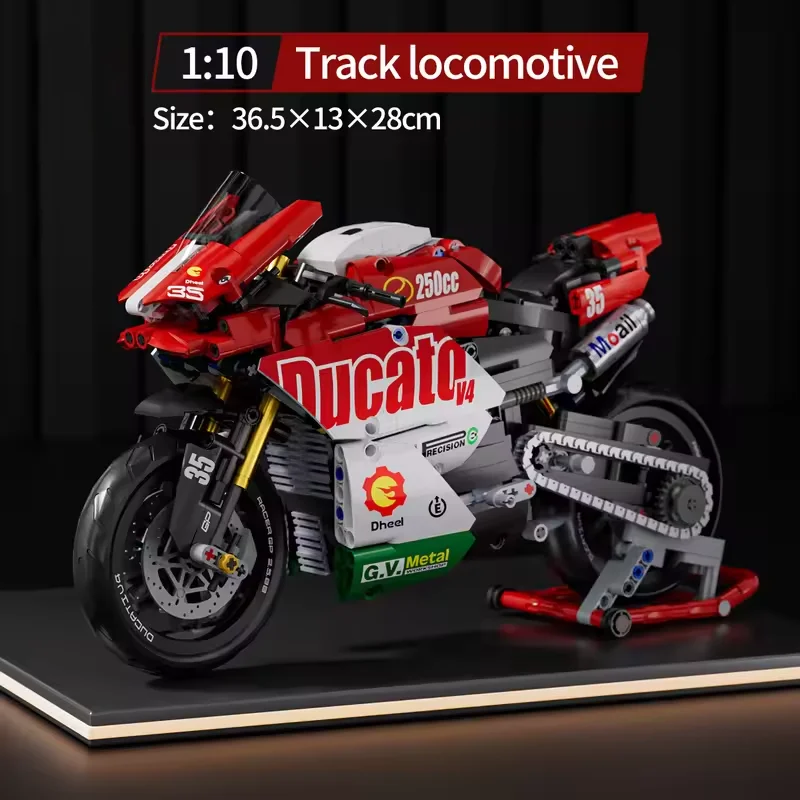 Rosso 1:10 Racer Moto Building Blocks Set 800 + PZ MOC Mattoni Compatibile FAI DA TE Modello di Moto Regali Per I Bambini Adulti Ragazzi Giocattoli