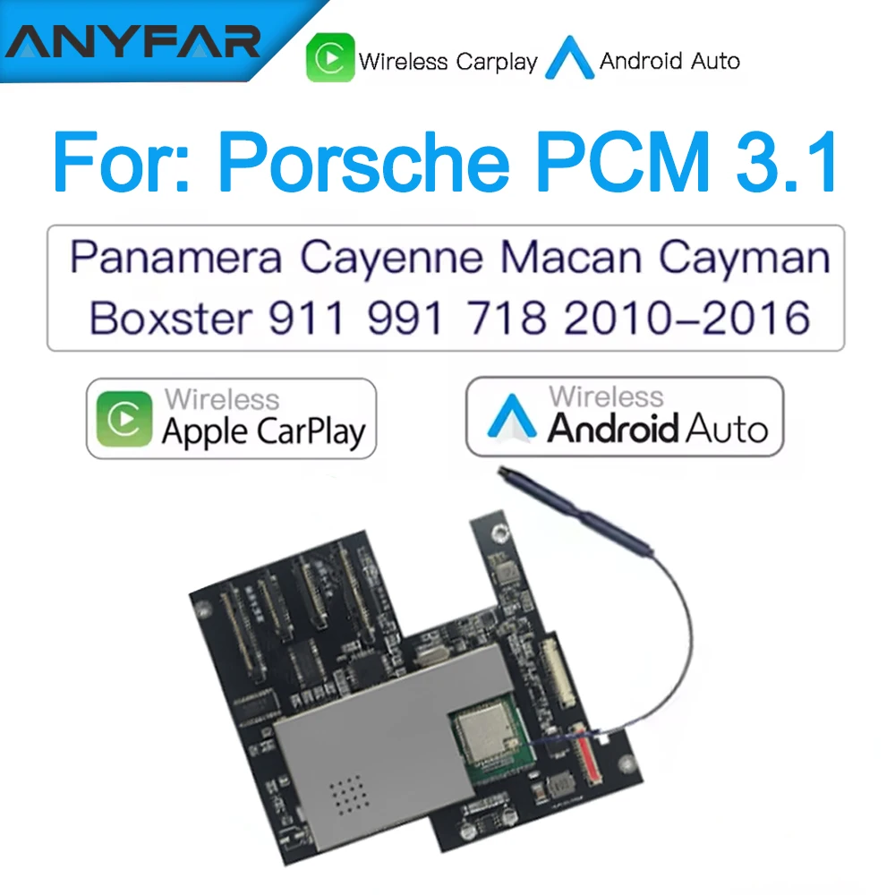 ANYFAR Wireless Carplay Module Android Auto Adapter For PCM3.1 PCM 4.0 Porsche Panamera Cayenne Macan Cayman Boxster 911 991 718