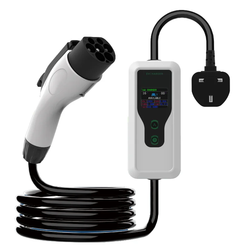 GBT New Portable EV Charger Schuko Plug 16A 3.6KW IP55 Control Box Home Use Level 2 UL94 V-0 Flame Retardant Case