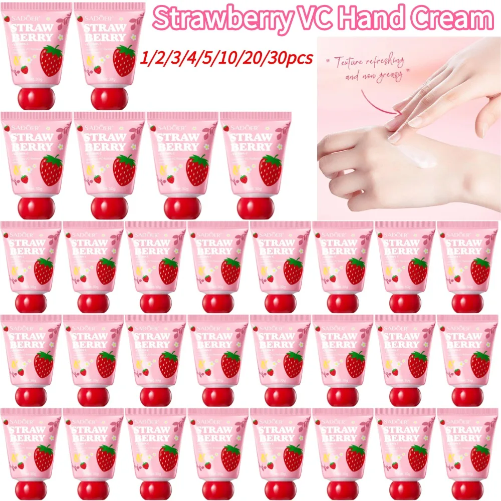 Strawberry VC Hand Cream Brightening Moisturizer for Winter Repairs Dry Cracked Skin Fast Absorbing Hand Skin Care Products