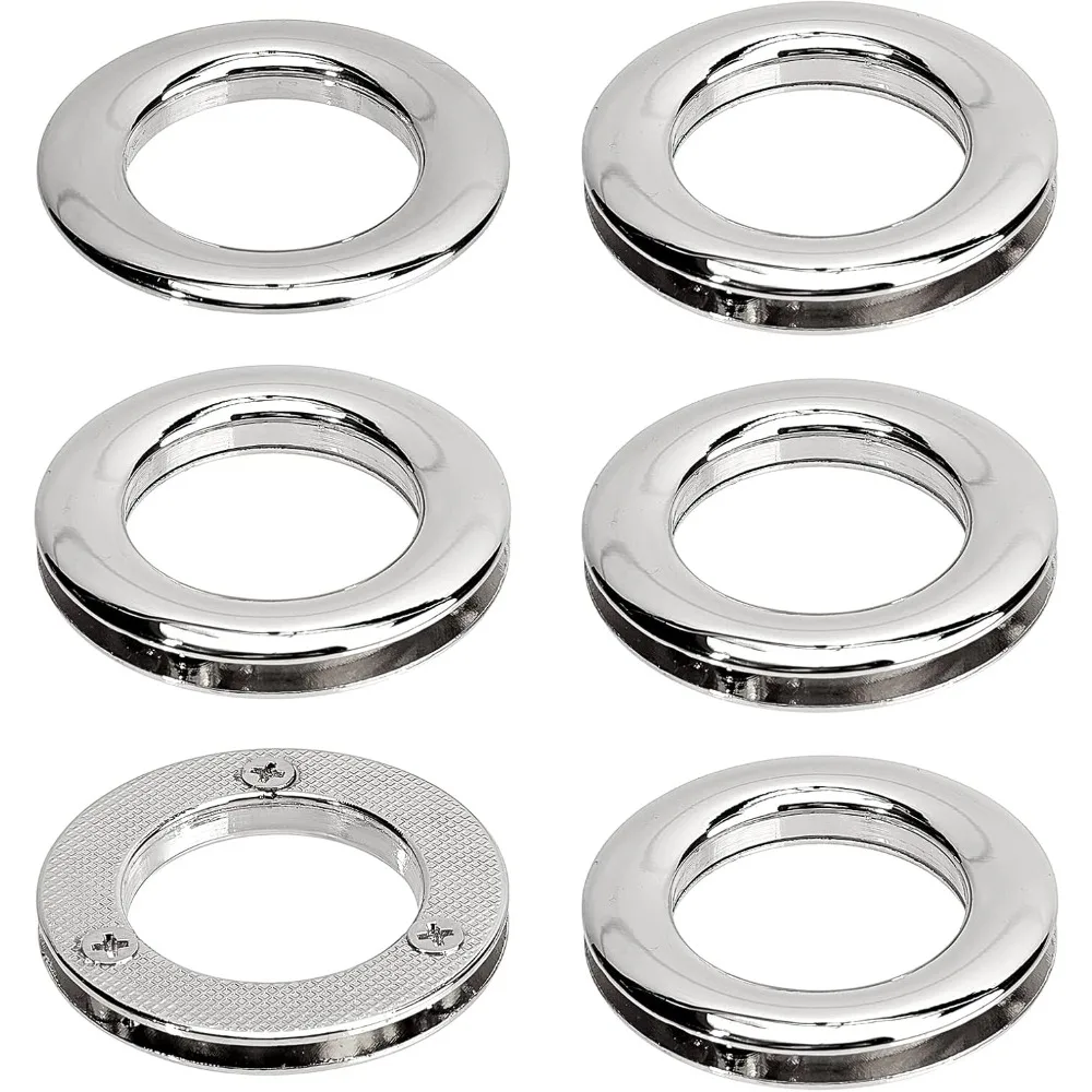 4Pcs 1 inch/25.5mm Eyelets Grommets Alloy Loop Snaps Bag Handle Connector Silver Rings Screw-in Round Findings for DIY Sewing