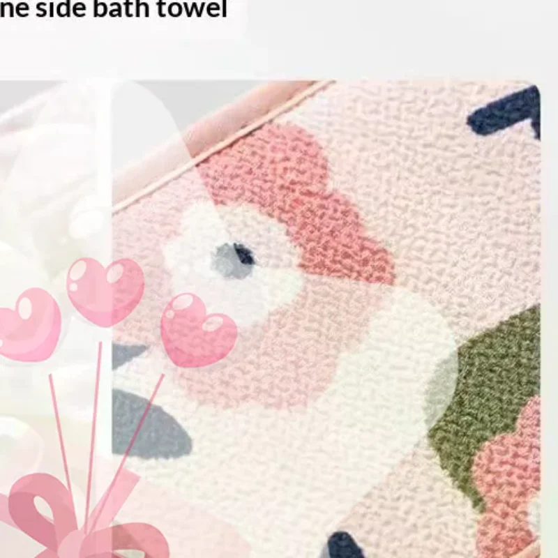 2 in 1 Exfoliating Body Wash Towel Dual Purpose Long Strap Bath Back Scrubber for Adult Home Bathroom Shower