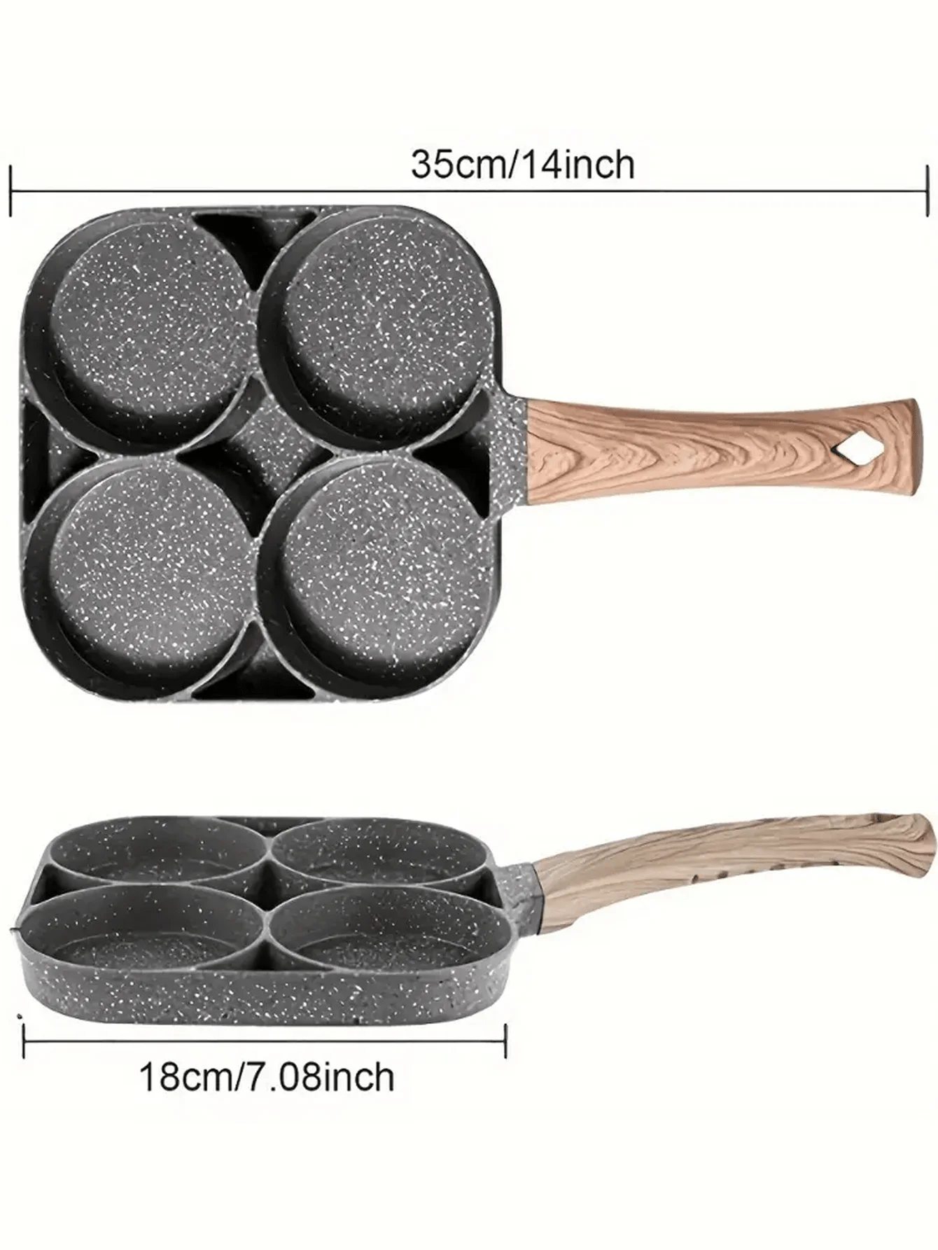 

1pc Non-Stick Egg Frying Pan, Egg Burger Maker Pan, Breakfast Cooking Pot For Eggs, Bacon And Hamburgers