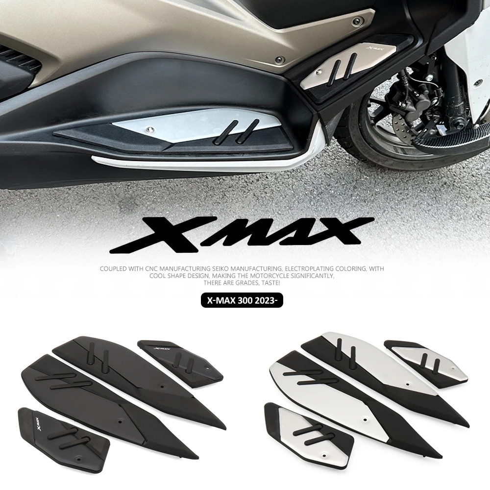 

New For Yamaha XMAX 300 2017 - 2024 X-MAX 300 400 250 125 Motorcycle Foot Pegs Plate Skidproof Pedal Plate Footrest Footpads