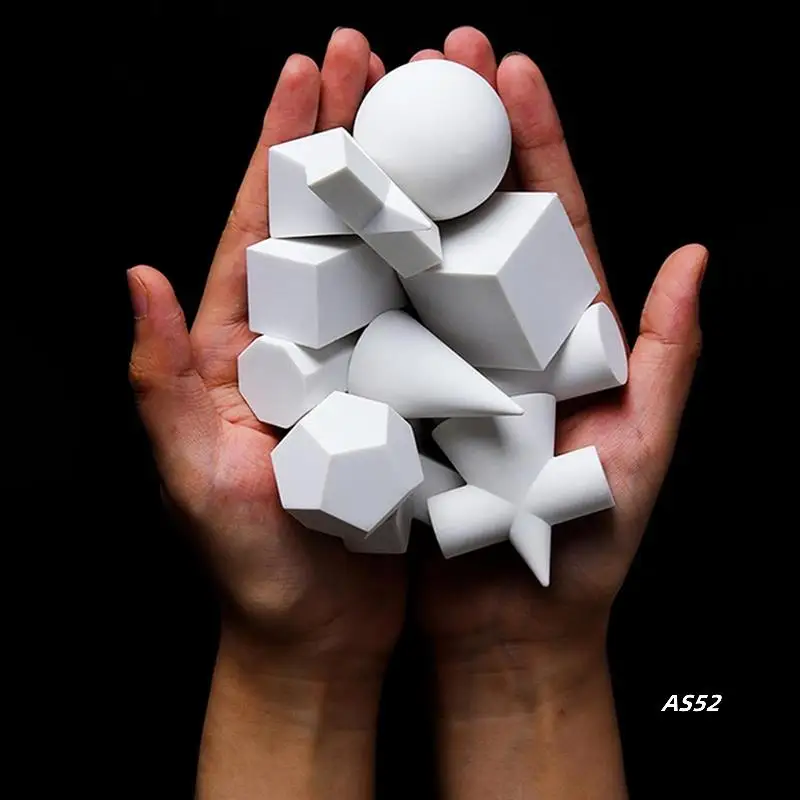 

10 шт., 3D геометрический эскиз, модель для рисования, гипсовая геометрическая форма, форма для эскиза для теней, 2 дюйма, мини-форма