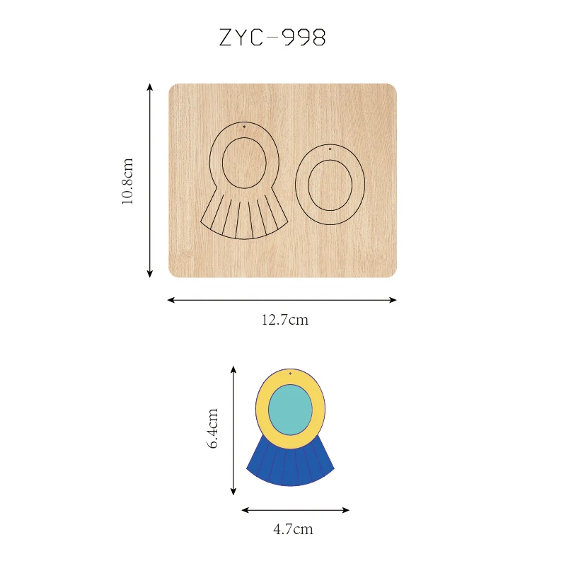 ZYC-998 eardrop Wooden Cutting Knife Die, Used with the Machine