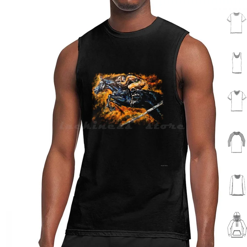 Horse Jumping Tank Tops Print Cotton Equestrian Hunter Jumper Steeplechase Horse Rider