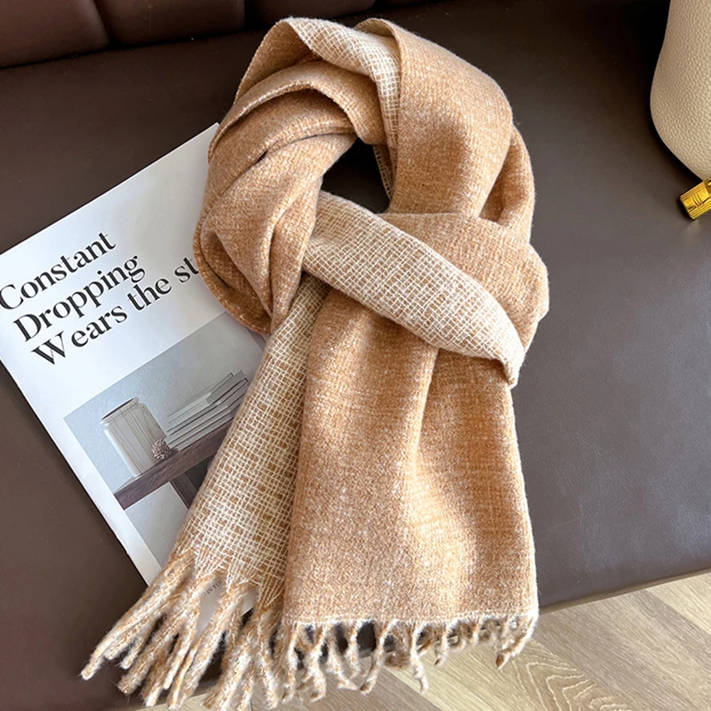 

Scarf Women Winter With Classic Plaid Thicken Students Long Shawl Lovers Neck Thicken to Keep Warm Tassel Poncho Echarpe Stoles