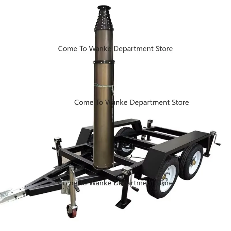 14 Meter15m Camera and Wifi Point Radio Mobile Trailer W/ Telescoping Mast for Monitoring Station