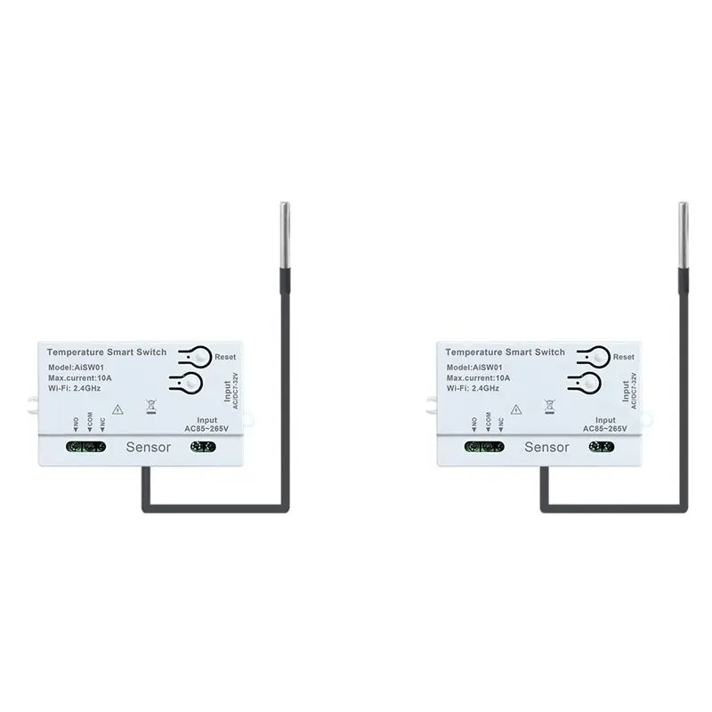 A74E-2X Tuya Wifi Temperature Switch Sensor 2.4G Wifi Temperature Switch Sensor Smart Switch With 1M Temperature Probe