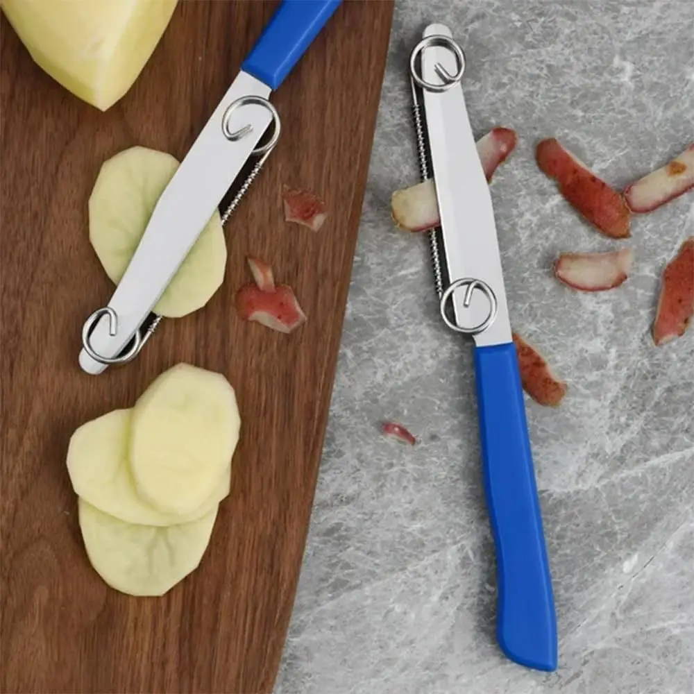 New 3 in 1 Swallowtail Knife Multi-Function Stainless Steel Peeling Knife with Spring Quick Slicing Knife For Kitchen