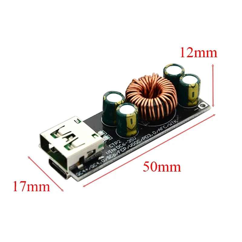QC3.0-4.0 USB-C Fast Charger 6-35V Buck-Boost Module for Apple PD/Qualcomm Mobile Charger