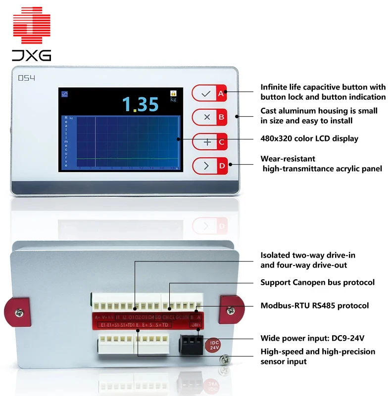 RS485 Digital Weight Sensor Indicator Load Cell Dynamometer with Portable Force Amplifier Display Control for Industrial Testing