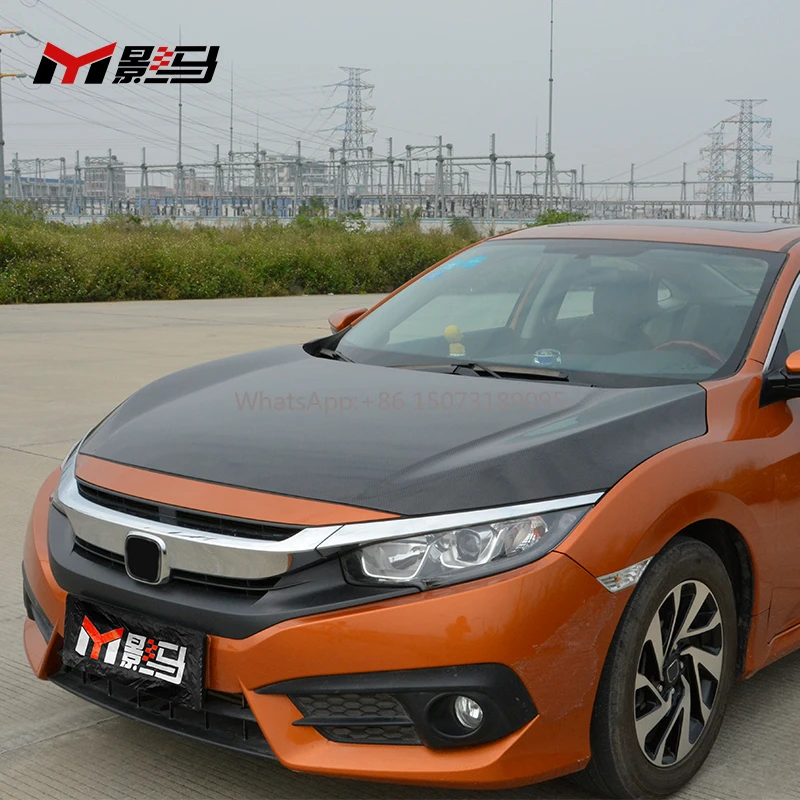 

2022 for Honda for Civic Engine Bonnet Hood in OEM Style Carbon Fiber New Condition