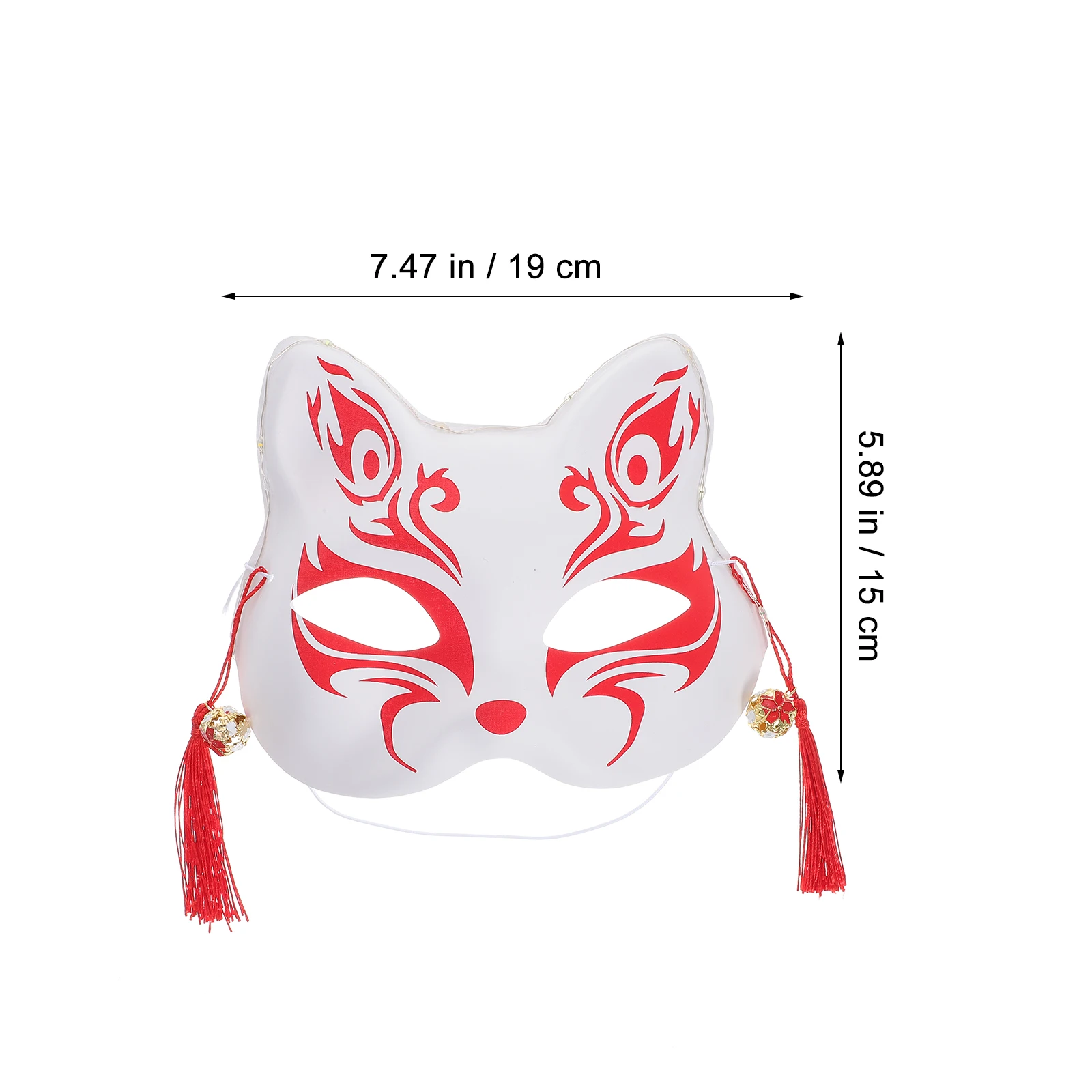 

2 Pcs Glowing Fox Mask Costume Masks Half Face Halloween Aldult Cosplay Faux Pvc Child