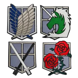 Attack on Titan Anime Embroidery Patch Hook&Loop Military Personalized Stickers Backpack Decorative Badge patches for clothing