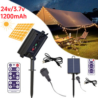 Solar Powered Lithium Panel Light 3.7/24V 1200mAh Solar Panel Control Box with Remote Control for LED String Strip Lamp 3.7V DIY