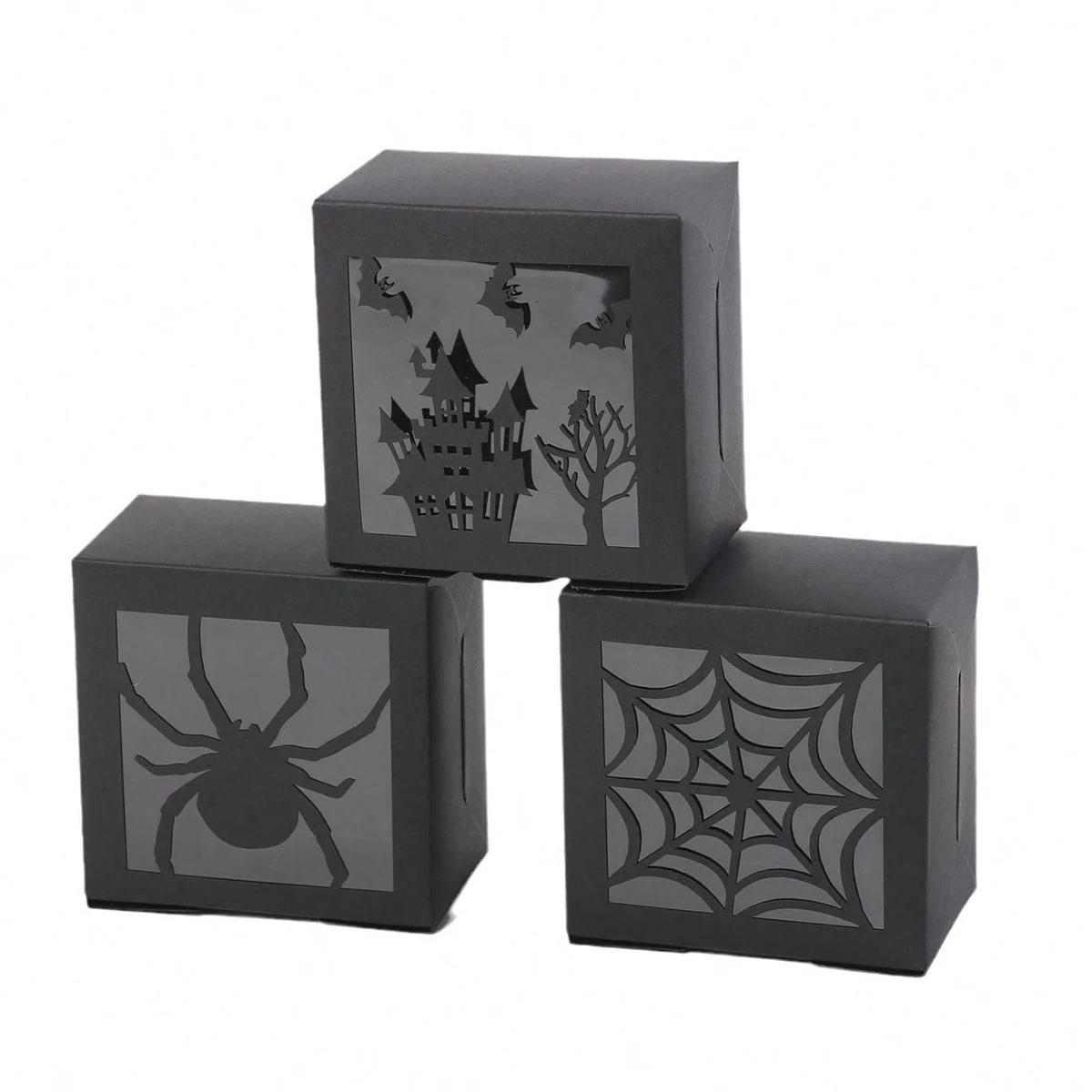 12/24Halloween Paper Gift Boxes PVC Window Biscuit Ghost Favor Candy Boxes Creative Cake Packaging Bag Easter Party Decoration