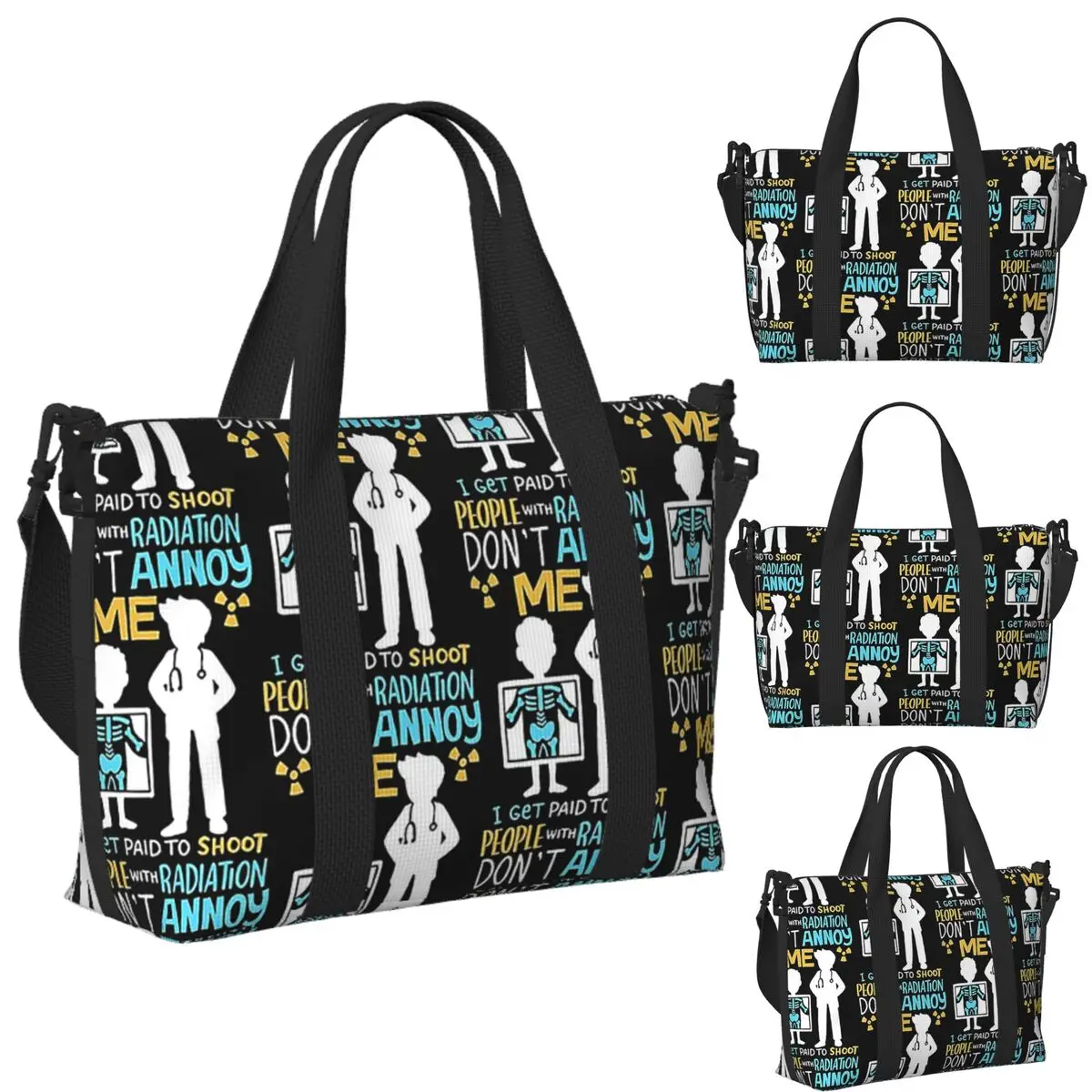 

Custom Don't Annoy Me Radiology Radiologist Gift Beach Travel Bag Tote Bags for Gym Sport Women Shopping Duffle Shoulder Bag