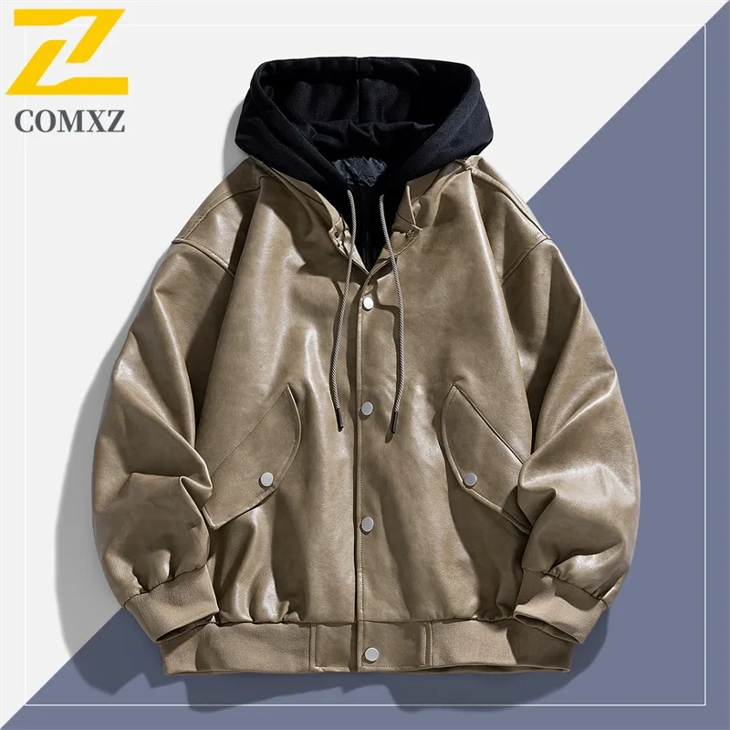

COMXZ Mens Jackets New Leisure Outdoor Mountaineering Lightweight Jacket Premium Hooded Hunting Zipper Top Autumn Outerwear