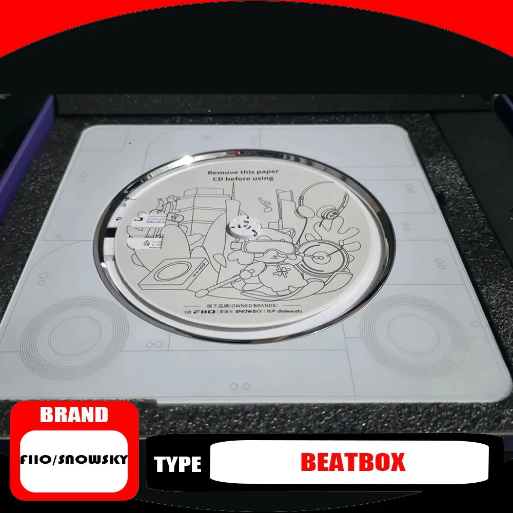 FIIO/Snowsky BEATBOX Portable CD Player with FM Radio, Bluetooth Speaker, USB Music Player, CD Ripper, Rechargeable Durable