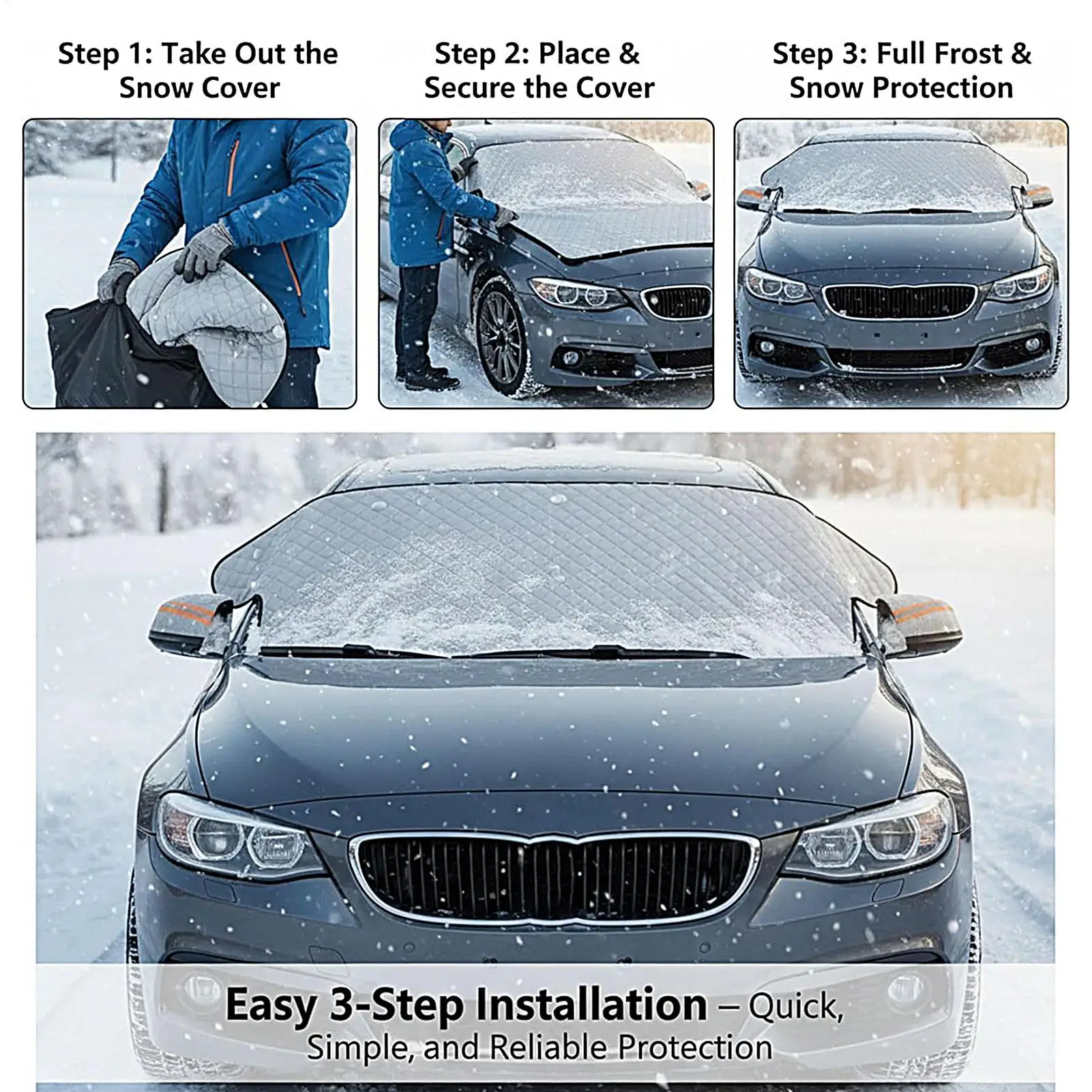 

Snow Cover For Car Windshield Reflective Frost Protector Snow Cover Protector For Indoor Outdoor SUVs Trucks Vehicles Automotive