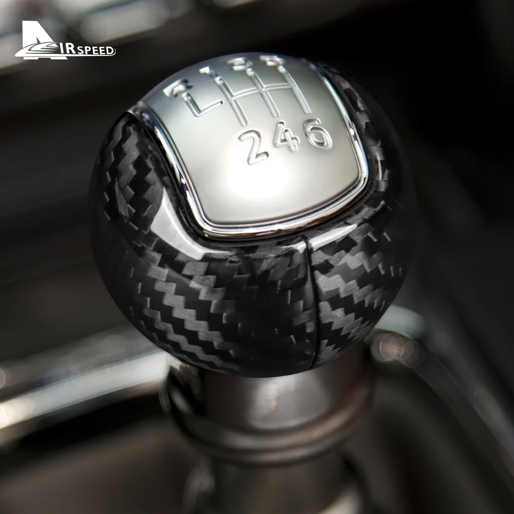 Real Hard Carbon Fiber Gear Shift Knob For Ford Mustang 2015 2016 2017 2018 2019 2020 2021 2022 2023 Car Sticker Accessories