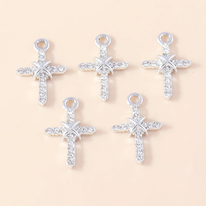 Duarte 20 Teile/los Nette Kristall Metall Kreuz Charms Anhänger für Schmuck Machen Ohrringe Halsketten Armbänder DIY Handwerk Zubehör – Detail 17