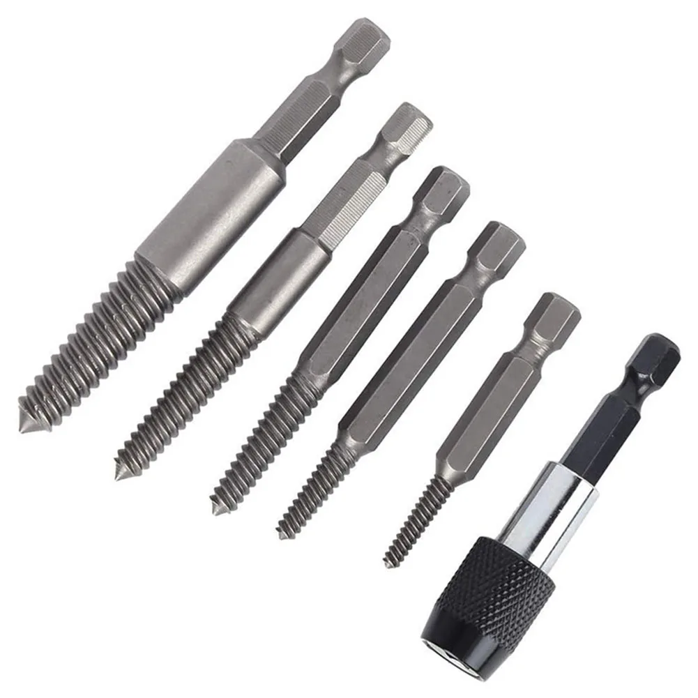 Extension Rod Hex Screw Extractors 1/4 Inch Shank Silver 12Pcs/Set Bolt Remover For Broken Screws High Quality