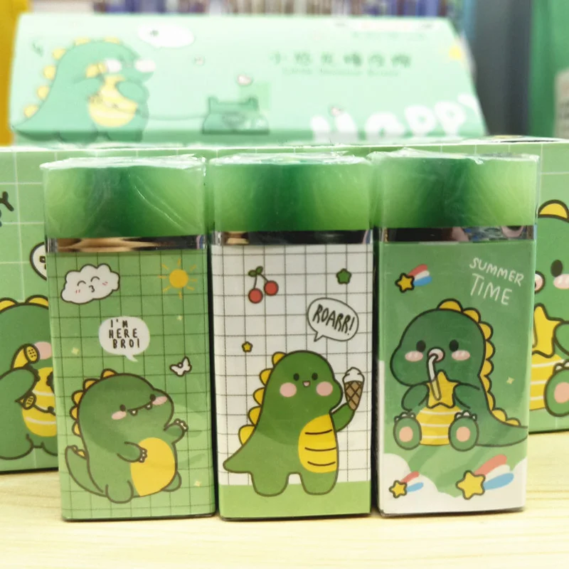 3 pcs/lot kawaii cartoon dinosaur Eraser Rubber 4B Eraser Primary Student Prizes Promotional Gift Stationery