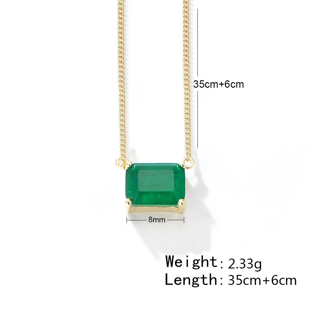 Clavicle Chain Charm Emerald Necklace Classic Luxury Gemstone Single Zircon  Necklace Jewelry S925 Silver Women's