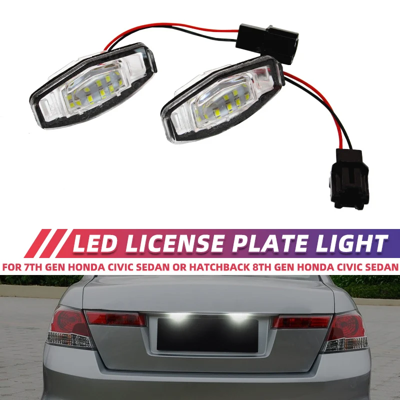 Xenon White OEM-Fit LED License Plate Light For Acura MDX RL TL TSX ILX For Honda Civic Accord Odyssey License Plate Light