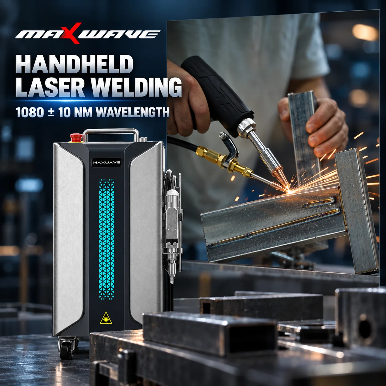 Handheld Fiber Laser Welder 800W 1500W with Adjustable Output and Air Cooling