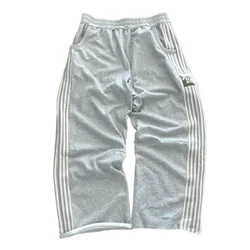 Streetwear Sweatpants Y2K Pants Harajuku Hip Hop Gothic Retro Stripe Baggy Casual Pants Men Women Elastic Waist Jogging Pants