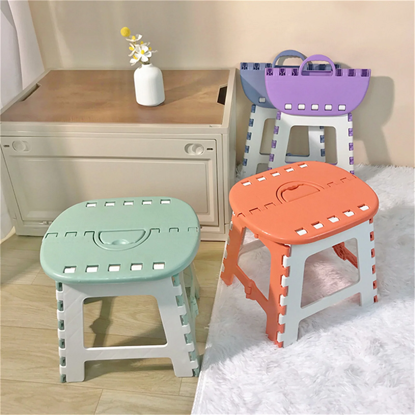 Foldable Stool Portable Outdoor Fishing Stool Creative Stall Plastic Small Bench Hand Showing Camp Folding Bench