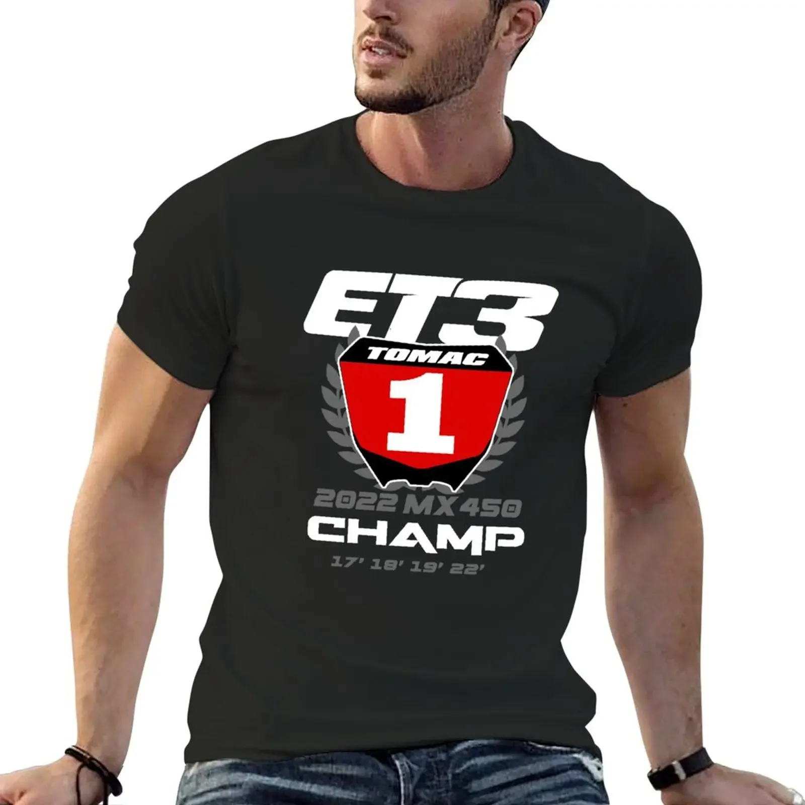 

Eli Tomac Motocross 2022 Motocross Champion ET3 RED Number Plate Design T-Shirt graphics oversized t shirt mens clothes