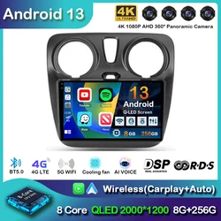 Android 13 Auto Carplay Car Radio For Renault Lodgy Dacia Dokker 2012 - 2020 Multimedia Video Player Navigation GPS Stereo Audio