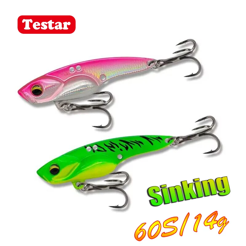 Testar VIB Fishing Lure 60MM 14g Blade Metal Sinking Spinner Vibration Bait Artificial Wobbler Swimbait Bass Pike Perch Pesca