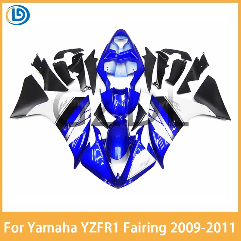 

New ABS Motorcycle Bike Whole Fairings Kit Fit for YAMAHA YZF - R1 2009 2010 2011 Bodywork set Custom blue-black and white