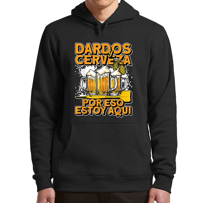 

Darts And Beer That's Why I'm Here Hoodie With Beer Graphic Casual Men's Sweatshirt Oversize Pullover For Darts Player